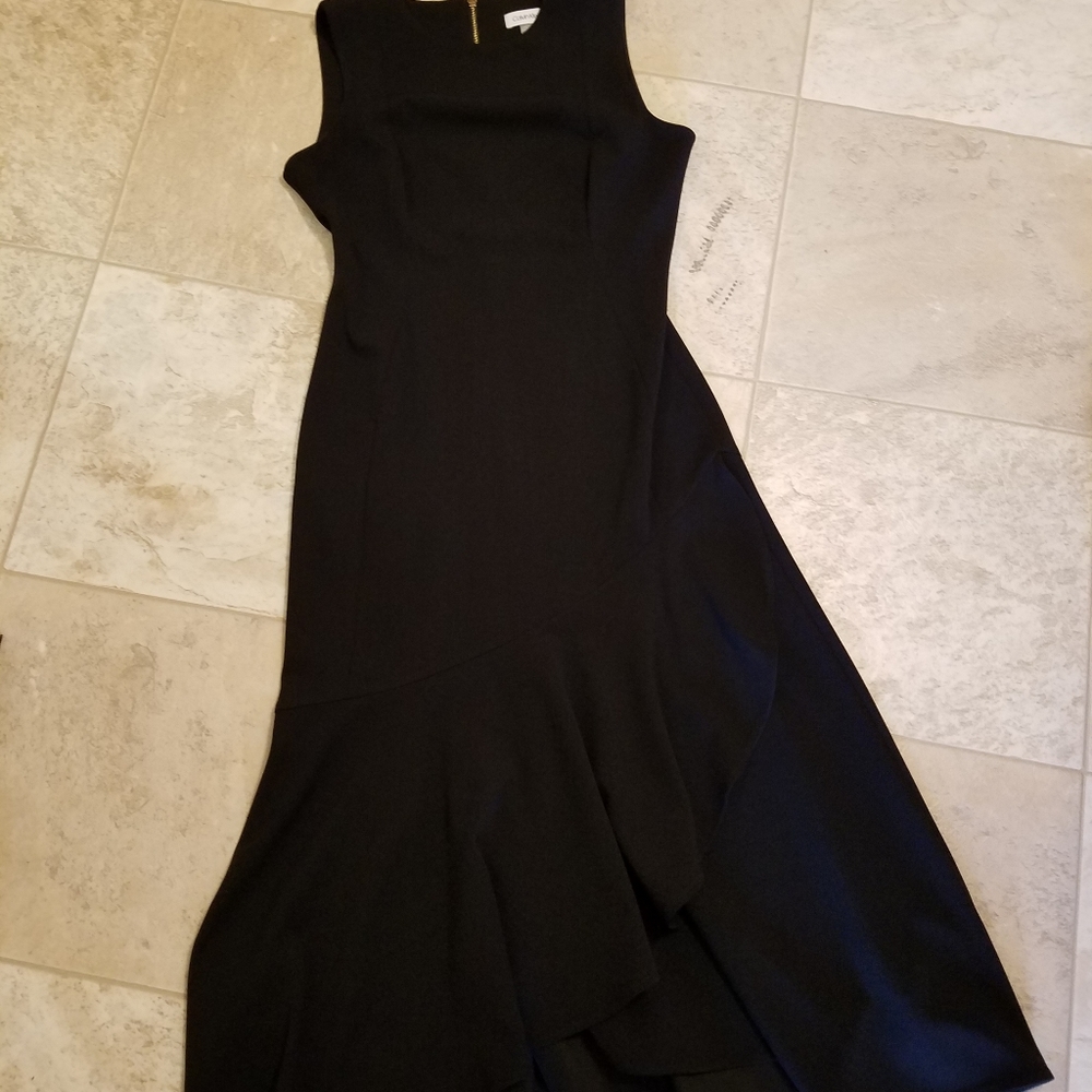 Calvin Klein Black Fluted Flutter Formal Dress - image 7